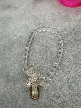 Clear Acrylic Teddy Bear Bage Charm or Key Chain